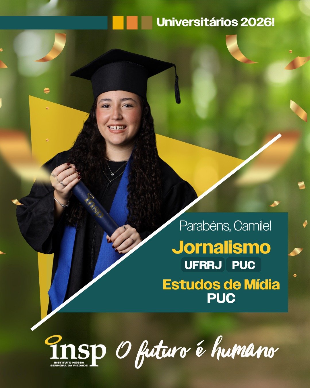 Parabéns, Camile! 🎓✨
Que orgulho ver essa conquista! O INSP Vest prepara o estudante para muito mais do que o vestibular. A união entre simulados fortes e o suporte ao controle emocional faz toda a diferença na hora da prova e reflete diretamente nessas aprovações. Esse é o Jeito Piedade de Educar!
👇 Estes são apenas alguns dos nossos destaques. Tem um resultado e quer compartilhar? Entre em contato com a coordenação do Ensino Médio.
#orgulho #conquista #sucesso #enem #parabéns #futuro #universidade #faculdade #ensinosuperior #resultados #escola #ensino #riodejaneiro #semprecomvoce #jacarepaguá #INSP