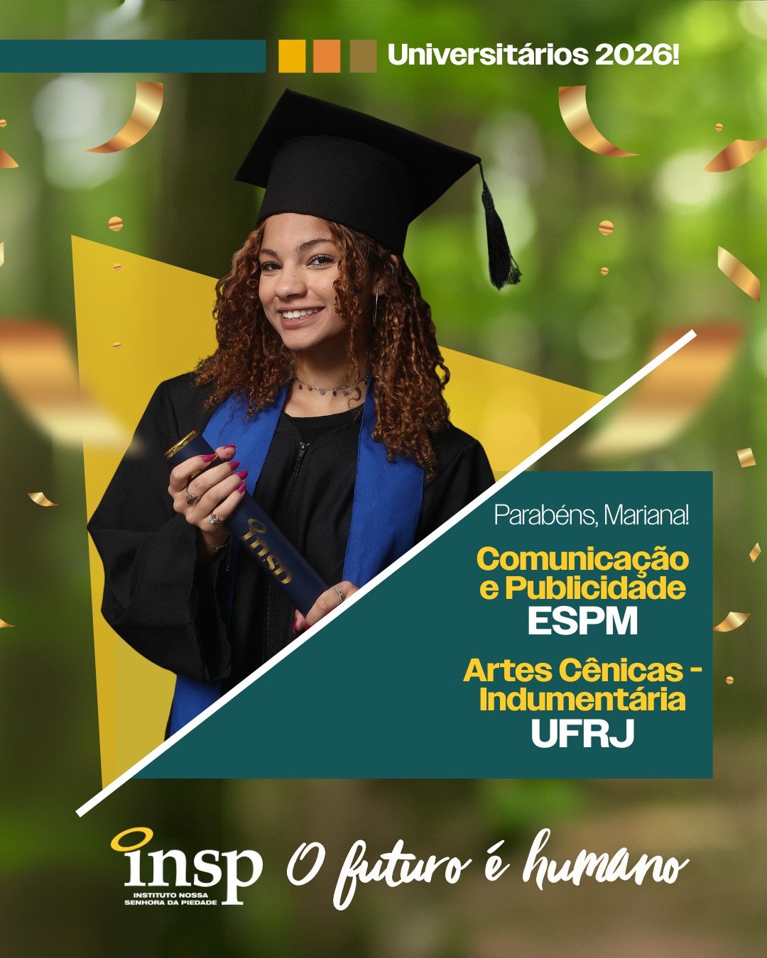 Parabéns, Mariana! 🎓✨
Que orgulho ver essa conquista! O INSP Vest prepara o estudante para muito mais do que o vestibular. A união entre simulados fortes e o suporte ao controle emocional faz toda a diferença na hora da prova e reflete diretamente nessas aprovações. Esse é o Jeito Piedade de Educar!
👇 Estes são apenas alguns dos nossos destaques. Tem um resultado e quer compartilhar? Entre em contato com a coordenação do Ensino Médio.
#orgulho #conquista #sucesso #enem #parabéns #futuro #universidade #faculdade #ensinosuperior #resultados #escola #ensino #riodejaneiro #semprecomvoce #jacarepaguá #INSP