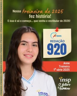 Parabéns, Anne! 🎉
Os resultados da redação de 2025 mostram o empenho dos nossos alunos e o compromisso do INSP Jacarepaguá com uma educação de qualidade.
Seguimos celebrando cada vitória e construindo grandes histórias! 💙📚
#treineiro #INSP #enem #redacaoenem