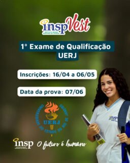 Se o seu objetivo é conquistar uma vaga na Universidade do Estado do Rio de Janeiro, esse é o momento de começar! 🎓

As inscrições para o 1º Exame de Qualificação já têm data marcada, e no INSP seguimos ao lado dos nossos alunos em cada etapa dessa preparação.

Fique atento aos prazos, organize seus estudos e dê mais um passo rumo à sua aprovação. 🚀