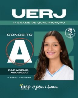 🎉🎓 Parabéns, Amanda! 🎓🎉 
O INSP se enche de orgulho com a sua conquista: conceito A no primeiro Exame de Qualificação da UERJ! 💙✨ Esse resultado é fruto de dedicação, foco e do Jeito Piedade de Educar que prepara nossos alunos não só para as provas, mas para os grandes desafios da vida. Que essa vitória seja a primeira de muitas nessa nova jornada rumo ao ensino superior! 
✨ Um detalhe que torna essa conquista ainda mais especial: você participou da prova como treineiro, antecipando a experiência do vestibular da UERJ e já demonstrando excelência, maturidade e comprometimento com os seus sonhos.
#Conquista #Sucesso #Parabéns #FuturoPromissor #EnsinoSuperior ResultadosQueInspiram JeitoPiedadedeEducar INSPVest INSP Jacarepaguá RioDeJaneiro