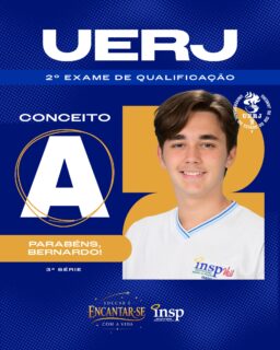 🎉🎓 Parabéns, Bernardo! 🎓
🎉 O INSP se enche de orgulho com a sua conquista: conceito A no segundo Exame de Qualificação da UERJ! 💙✨
Esse resultado é fruto de dedicação, foco e do Jeito Piedade de Educar que prepara nossos alunos não só para as provas, mas para os grandes desafios da vida. Que essa vitória seja a primeira de muitas nessa nova jornada rumo ao ensino superior!
#Conquista #Sucesso #Parabéns #INSP #EnsinoSuperior
