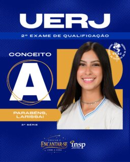 🎉🎓 Parabéns, Larissa! 🎓
🎉 O INSP se enche de orgulho com a sua conquista: conceito A no segundo Exame de Qualificação da UERJ! 💙✨
Esse resultado é fruto de dedicação, foco e do Jeito Piedade de Educar que prepara nossos alunos não só para as provas, mas para os grandes desafios da vida. Que essa vitória seja a primeira de muitas nessa nova jornada rumo ao ensino superior!
#Conquista #Sucesso #Parabéns #INSP #EnsinoSuperior