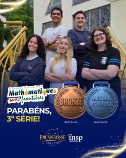 ✨ PARABÉNS, CAMPEÕES! 🏅
Na edição de 2026 da Olimpíada Internacional Matemática Sem Fronteiras, a maior olimpíada interclasses do mundo, alunos da 3ª série conquistaram medalha de bronze na Região Sudeste e menção honrosa na competição nacional! 🎉
O Instituto Nossa Senhora da Piedade celebra com orgulho essa conquista extraordinária, reflexo do esforço, da dedicação e do Jeito Piedade de Educar que inspira excelência.
#INSP #OlimpíadaMatemática #FuturoBrilhante #MatemáticaSemFronteiras #JeitoPiedadeDeEducar