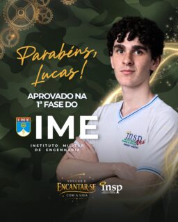 🎓 Parabéns, Lucas! 🎓
🎉 O INSP se enche de orgulho com a sua conquista impressionante: a aprovação na primeira fase do IME! 💙✨
O Instituto Militar de Engenharia tem um dos vestibulares mais difíceis e rigorosos do Brasil, além de ser reconhecido como uma das melhores e mais prestigiadas faculdades de engenharia do país. Superar essa etapa exige um nível altíssimo de excelência!
Esse resultado é fruto de muita dedicação, do seu foco e do Jeito Piedade de Educar, que busca sempre as melhores oportunidades para os nossos jovens. Lucas foi um dos 16 alunos do INSP aprovados na seleção para integrar o Programa IME/ITA — um projeto focado em altíssimo rendimento a que nossos alunos têm acesso graças à nossa parceira com a Arco Educação e o Colégio Ari de Sá.
Ver toda essa base rendendo frutos nos enche de alegria. Toda a Família INSP está na torcida para a segunda fase! Vamos com tudo! 🚀📚
#IME #Aprovação #INSP #RedePiedade #RiodeJaneiro