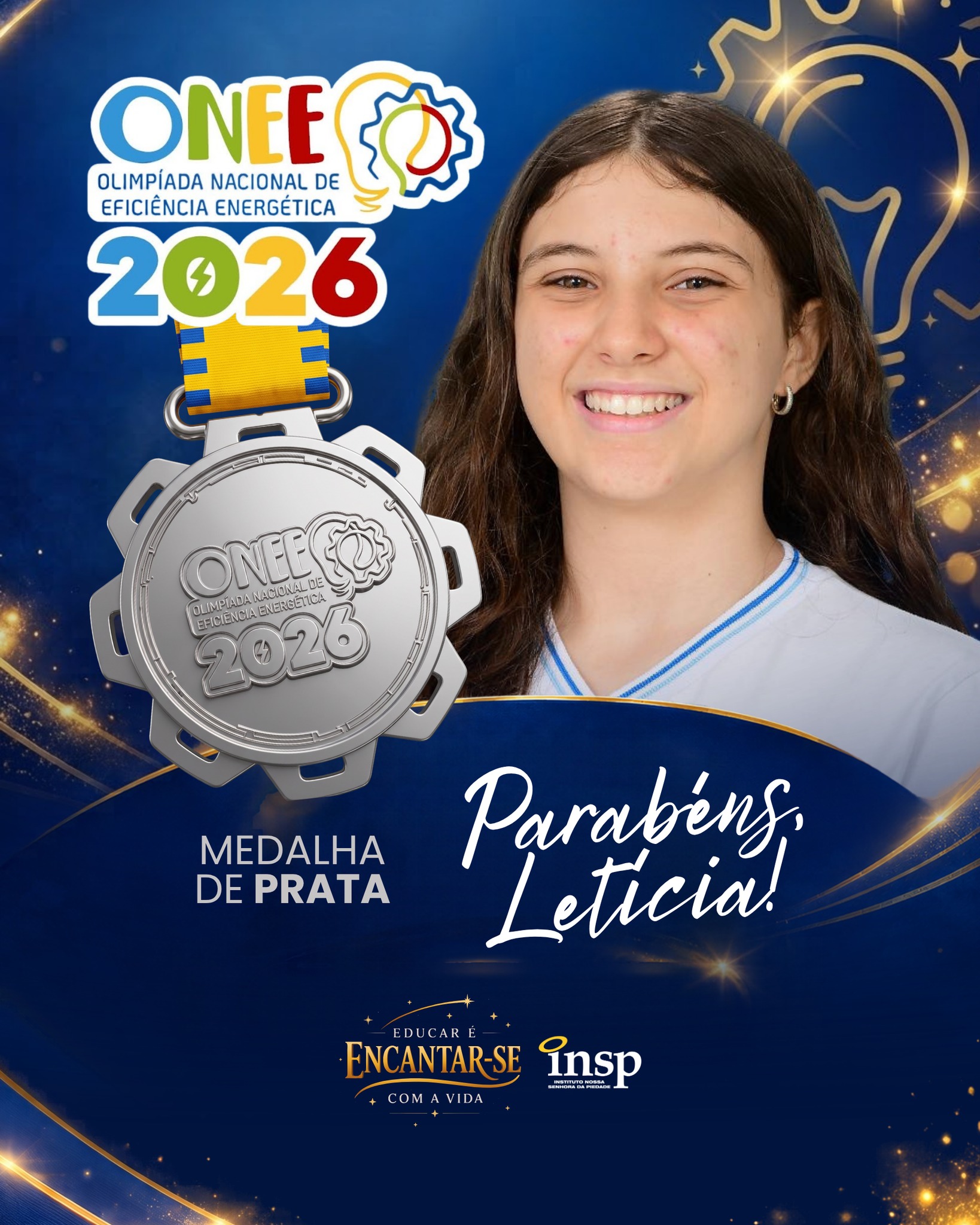 💡 Mais uma conquista cheia de energia… direto para o INSP!
Parabéns, Letícia, por conquistar Medalha de Prata na ONEE 2026 — Olimpíada Nacional de Eficiência Energética! ⚡🏆
A ONEE é uma competição educacional brasileira voltada à conscientização sobre o uso consciente e sustentável da energia elétrica. Com dedicação e muito estudo, nosso estudante transformou esforço em medalha e nos encheu de orgulho. 🌱
Aqui, aprender é iluminar o futuro… e construir um mundo mais consciente 🌍💚
#SouINSP #INSPJacarepaguá #ONEE2026 #Sustentabilidade #OrgulhoINSP